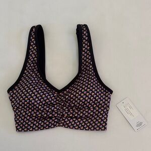 NWT Hurley sports bra size small. Multicolored pattern. Removable pads.